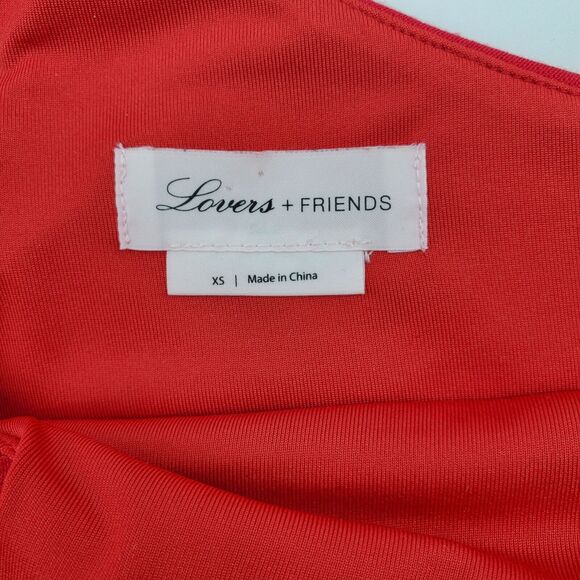 Lovers And Friends Revolve One Shouldered Red Bodycon Mini Dress Sz XS - Picture 3 of 7